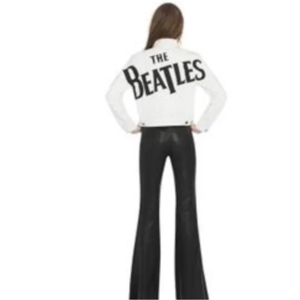 Alice + Olivia White Denim “The Beatles” Jacket